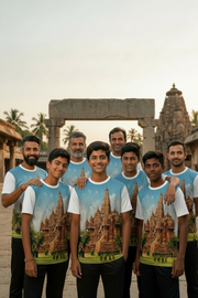 Divine Blessings Temple T-Shirt - Devotional Cultural Festival Tee