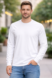 Custom Men's Full Sleeve T-Shirt - Personalized Long Sleeve Cotton Print