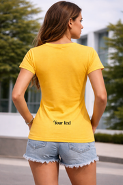 Women's Printed Boxy Fit Round Neck T-Shirt - Relaxed Crop Tee