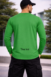 Custom Men's Full Sleeve T-Shirt - Personalized Printed Cotton Long-Sleeve Tee