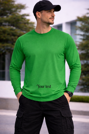 Custom Men's Full Sleeve T-Shirt - Personalized Printed Cotton Long-Sleeve Tee