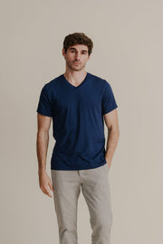 Custom Men's V-Neck T-Shirt - Personalized Printed Cotton Tee