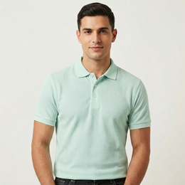 Men's Dot Knit Fabric Polo T-Shirt