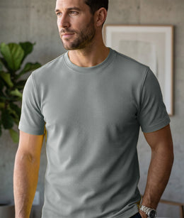 Men's Premium Dot Knit Round Neck T-Shirt
