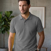 Men's Dot Knit Fabric Polo T-Shirt