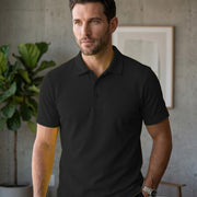 Men's Dot Knit Fabric Polo T-Shirt