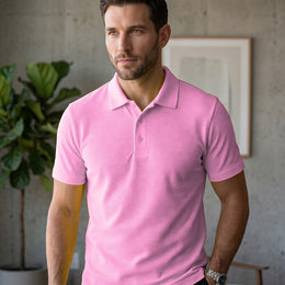 Men's Dot Knit Fabric Polo T-Shirt