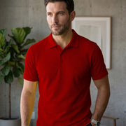 Men's Dot Knit Fabric Polo T-Shirt