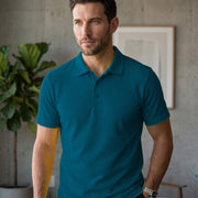 Men's Dot Knit Fabric Polo T-Shirt