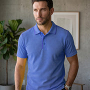 Men's Dot Knit Fabric Polo T-Shirt