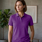 Women's Dot Knit Fabric Polo T-Shirt