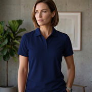 Women's Dot Knit Fabric Polo T-Shirt