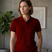 Women's Dot Knit Fabric Polo T-Shirt