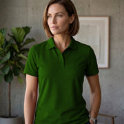 Women's Dot Knit Fabric Polo T-Shirt