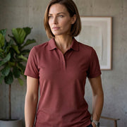 Women's Dot Knit Fabric Polo T-Shirt