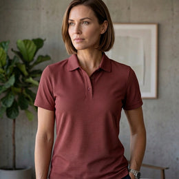 Women's Dot Knit Fabric Polo T-Shirt