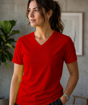 Women's Premium Dot Knit V Neck T-Shirt