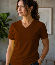 Women's Premium Dot Knit V Neck T-Shirt
