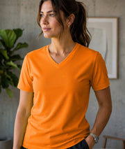 Women's Premium Dot Knit V Neck T-Shirt