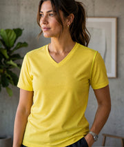 Women's Premium Dot Knit V Neck T-Shirt