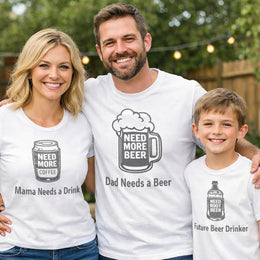 Funny Family Matching T-Shirt Set – Beer & Milk Theme