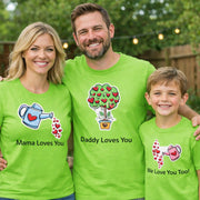 Family Love Matching T-Shirt Set – Dad Mom Baby