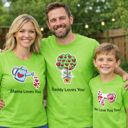 Family Love Matching T-Shirt Set – Dad Mom Baby