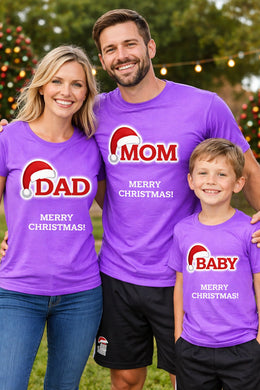 Cute Family Matching Shirts - Dad Mom Baby Edition Coordinated Clothes Set