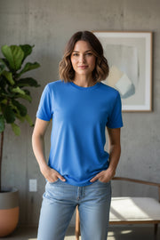 Women's Premium Dot Knit Round Neck T-Shirt