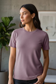 Women's Premium Dot Knit Round Neck T-Shirt