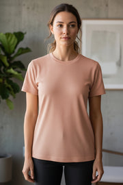 Women's Premium Dot Knit Round Neck T-Shirt