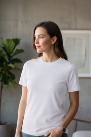 Women's Premium Dot Knit Round Neck T-Shirt