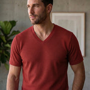 Men Single Jersey Fabric V-Neck T-Shirts