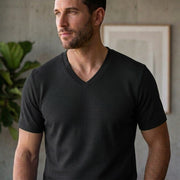 Men Single Jersey Fabric V-Neck T-Shirts