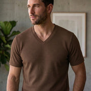 Men Single Jersey Fabric V-Neck T-Shirts