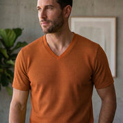 Men Single Jersey Fabric V-Neck T-Shirts