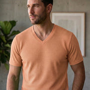 Men Single Jersey Fabric V-Neck T-Shirts