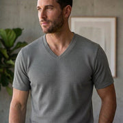 Men Single Jersey Fabric V-Neck T-Shirts