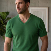 Men Single Jersey Fabric V-Neck T-Shirts