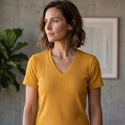 Poly Cotton Women V Neck T-Shirt