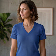 Poly Cotton Women V Neck T-Shirt