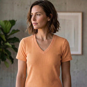 Poly Cotton Women V Neck T-Shirt