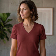 Poly Cotton Women V Neck T-Shirt