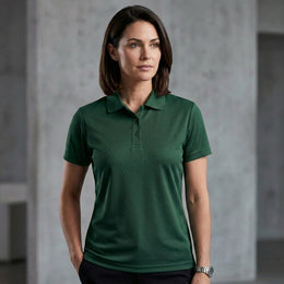 Inside Cotton Outside Polyester Fabric Women Polo T-Shirt
