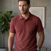 Men's Dot Knit Fabric Polo T-Shirt