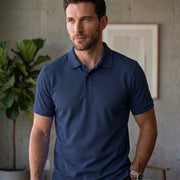 Men's Dot Knit Fabric Polo T-Shirt