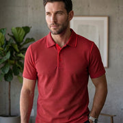 Men's Dot Knit Fabric Polo T-Shirt