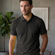 Men's Dot Knit Fabric Polo T-Shirt