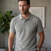 Men's Dot Knit Fabric Polo T-Shirt