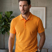 Men's Dot Knit Fabric Polo T-Shirt